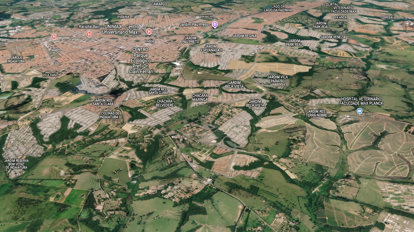 Região de Indaiatuba em 2026, com alta urbanização